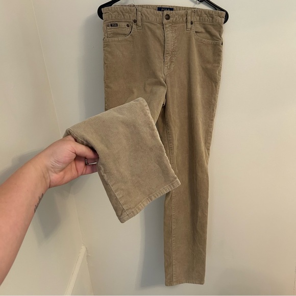 Polo Ralph Lauren Corduroy Pants Youth 20 Tan 5 Pocket Preppy Khakis Boy Holiday - Picture 1 of 7